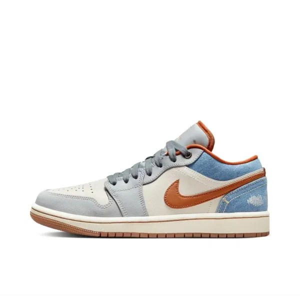 Air Jordan 1 Low Denim Orange Sneakers - 1