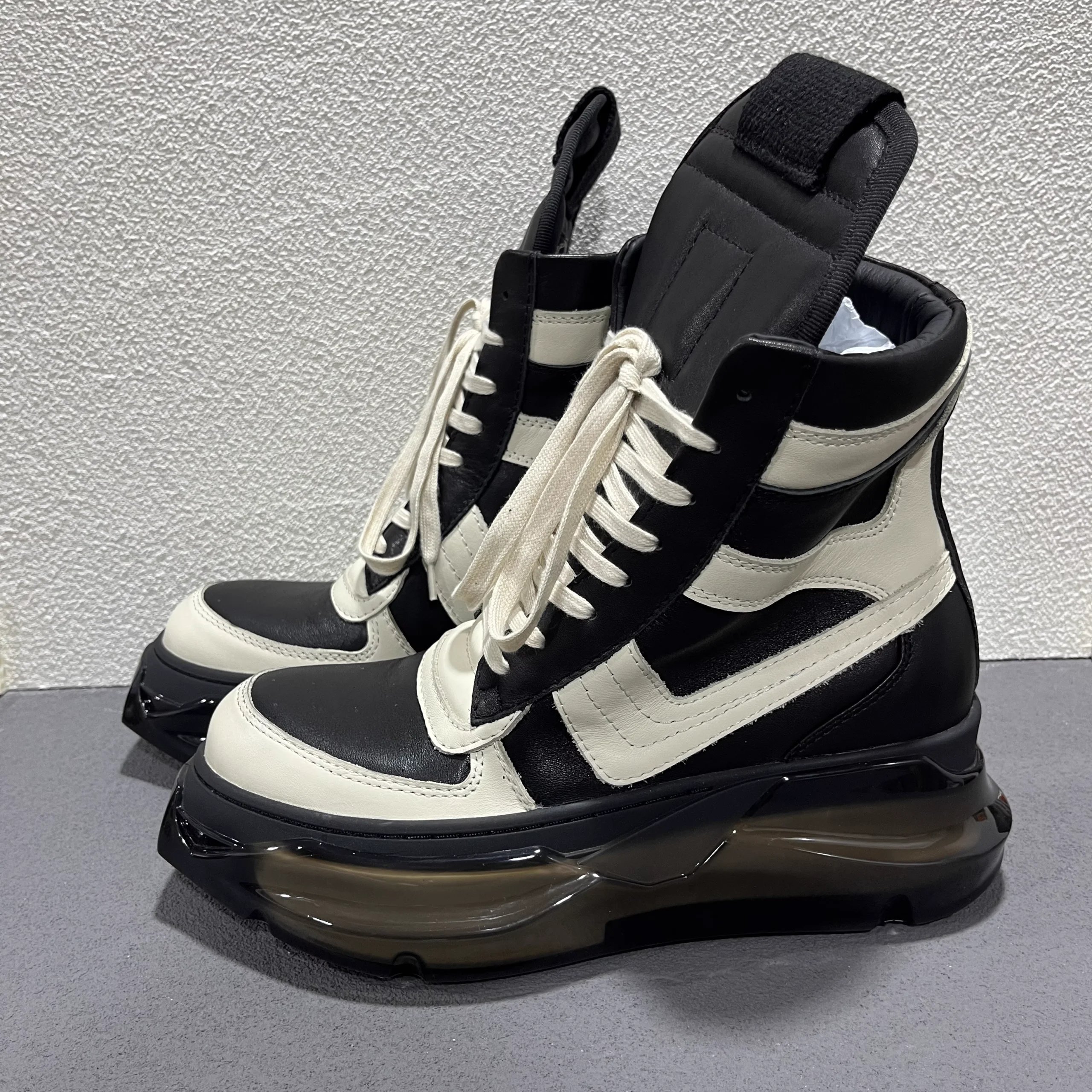 Rick Owens DRKSHDW Runner Boots Black and Off-White Sneaker-Boots