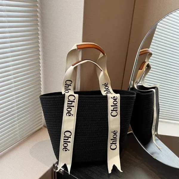 Chloé Logo Strap Tote Bag Black - 1