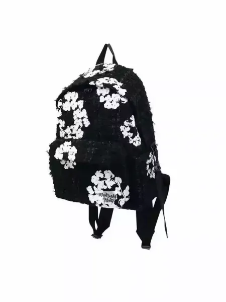 Maison Margiela Tabi Floral Tweed Backpack Black Mini Backpack - 1
