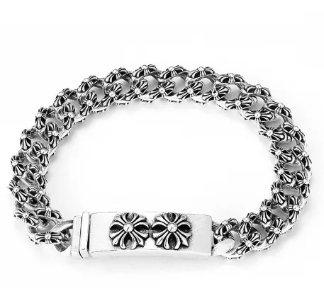 Chrome Hearts Floral Link Bracelet Silver Bracelet Jewelry - 1