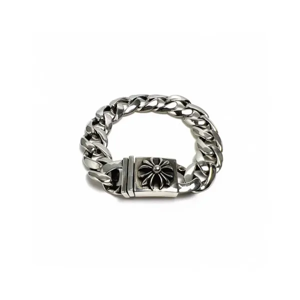 Chrome Hearts Classic Curb Link Bracelet Silver Bracelet Jewelry - 1
