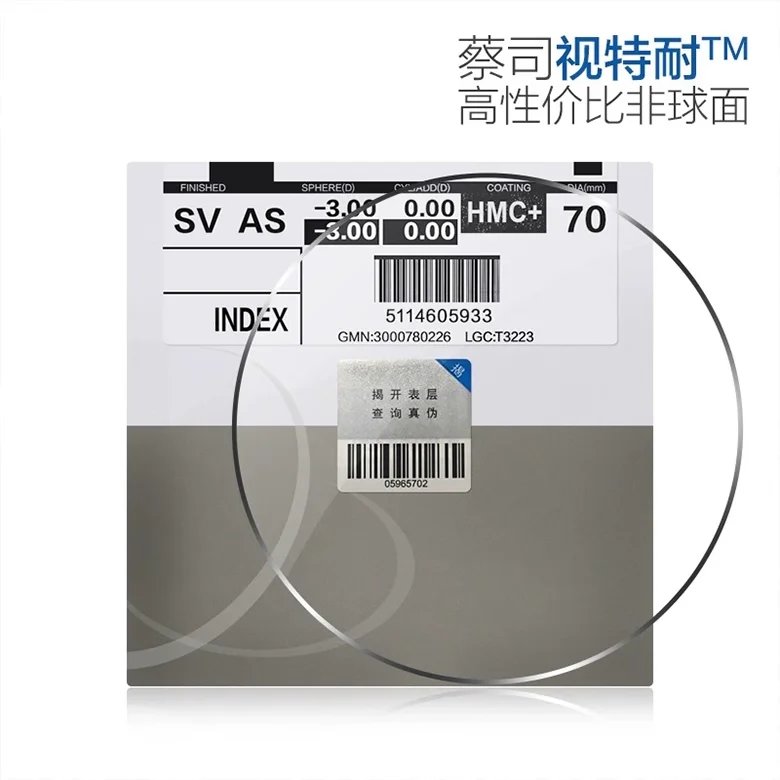 蔡司/视特耐1.60防蓝光套餐