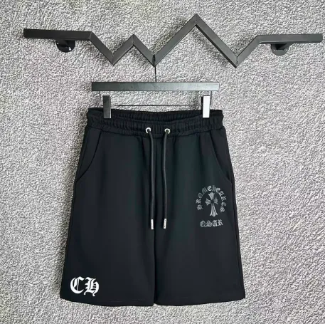 Chrome Hearts Logo Embroidered Drawstring Shorts Black - 1