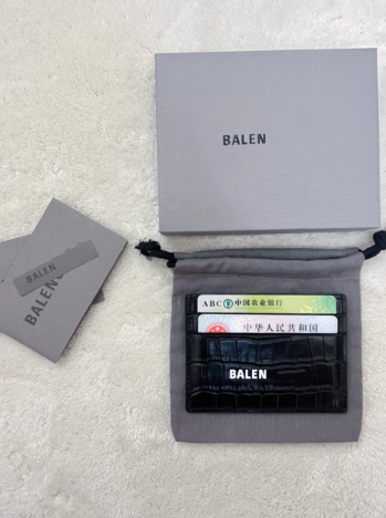 Balenciaga BALENCIAGA Card Holder Black Croc-Embossed Leather Wallet