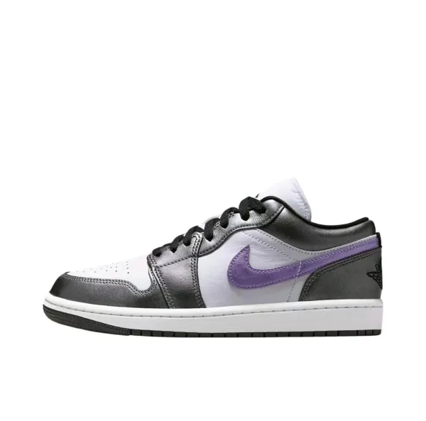 Air Jordan 1 Low Purple Swoosh Sneakers Basketball Shoes - 1