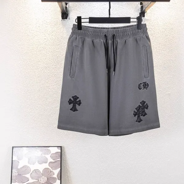 Chrome Hearts Cross Embroidered Drawstring Shorts Gray - 1