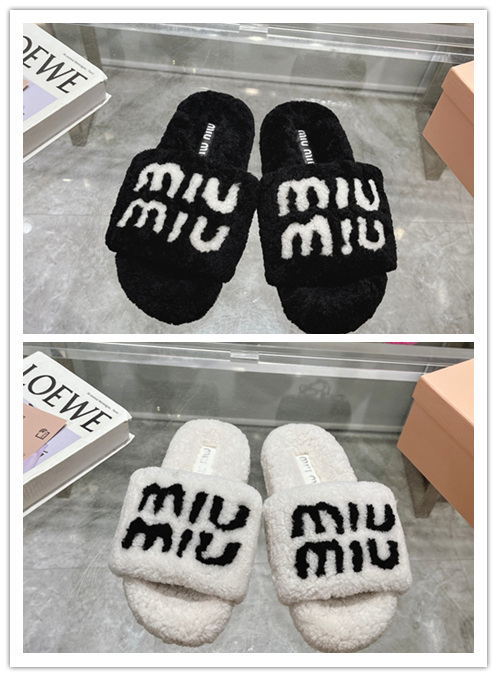 Miu Miu Logo Slippers [2 styles]