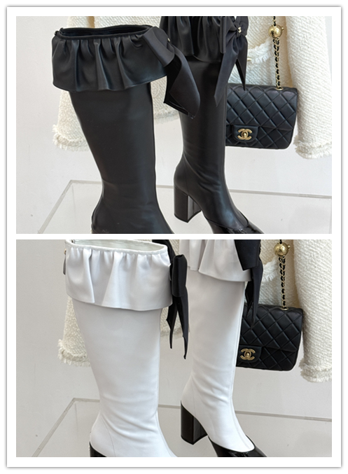 Ruffled Bow Knee-High Boots [2 styles]