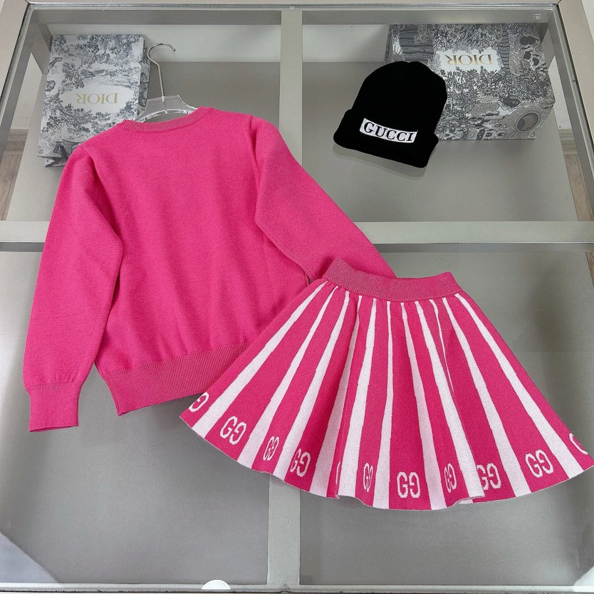 Dior Navy Blue Stripe Hoodie and Sweatpants Set Casual Set product detail 55 in Litbuy spreadsheet finds