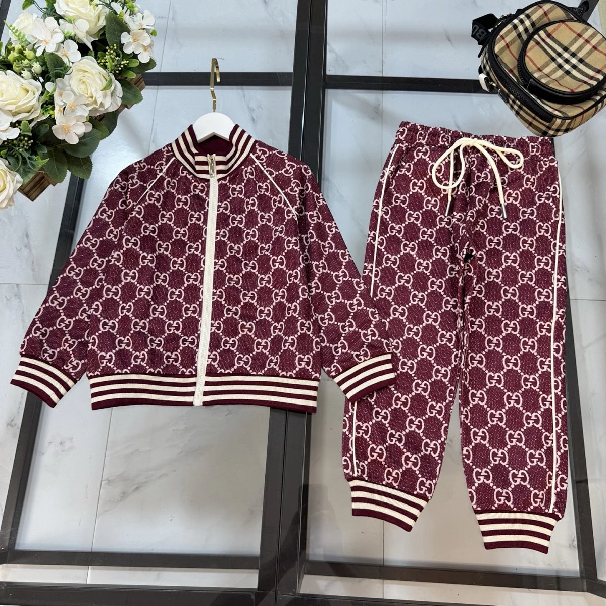 Gucci GG Monogram Burgundy Tracksuit Set product detail 19 in Litbuy spreadsheet finds