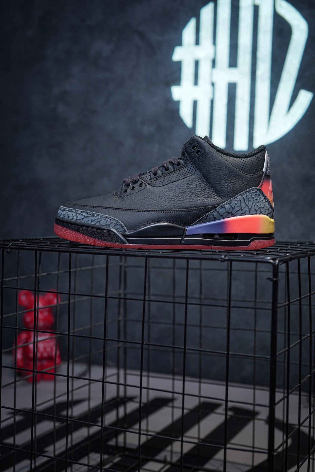 Balvin x Air Jordan 3 "Rio" black smiley face