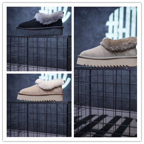 UGG Snow Boots Nita Thick Sole Black/Maroon/Brown