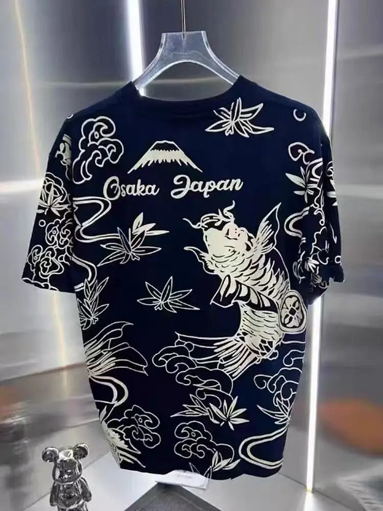Evisu Dragon Cloud Print Navy T-Shirt product detail 2 in Litbuy spreadsheet finds