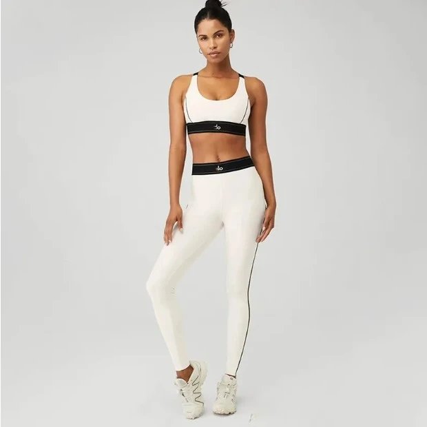 Design Two-Piece Set Black and White Contrast Sporty Crop Top and Skort - 12