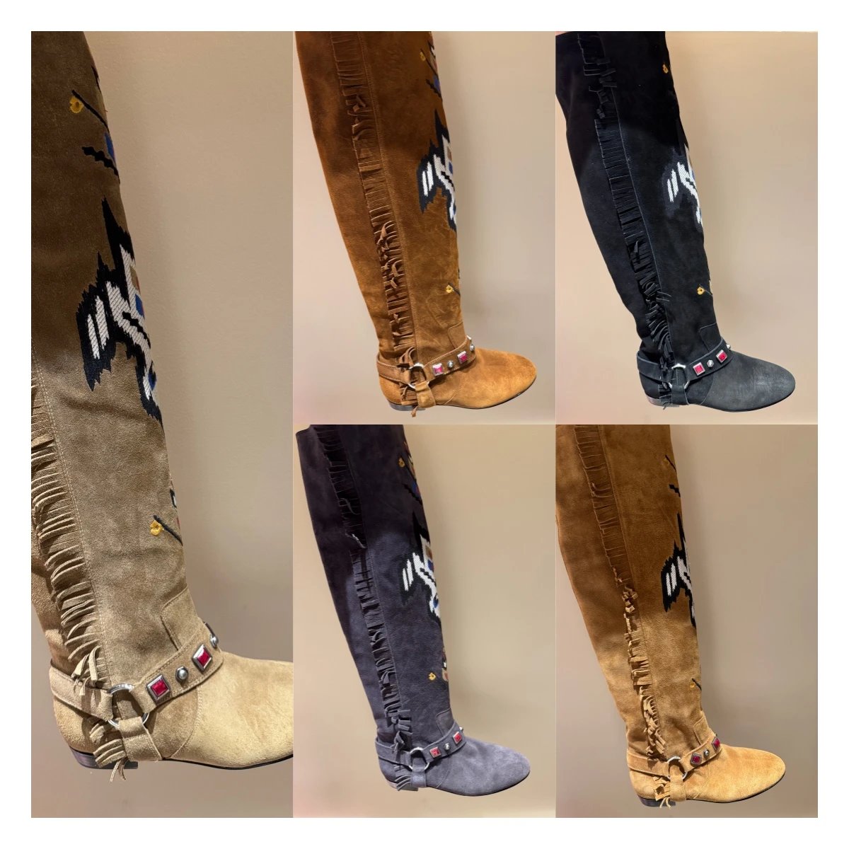 ISABEL MARANT autumn and winter personalized embroidered retro boots
