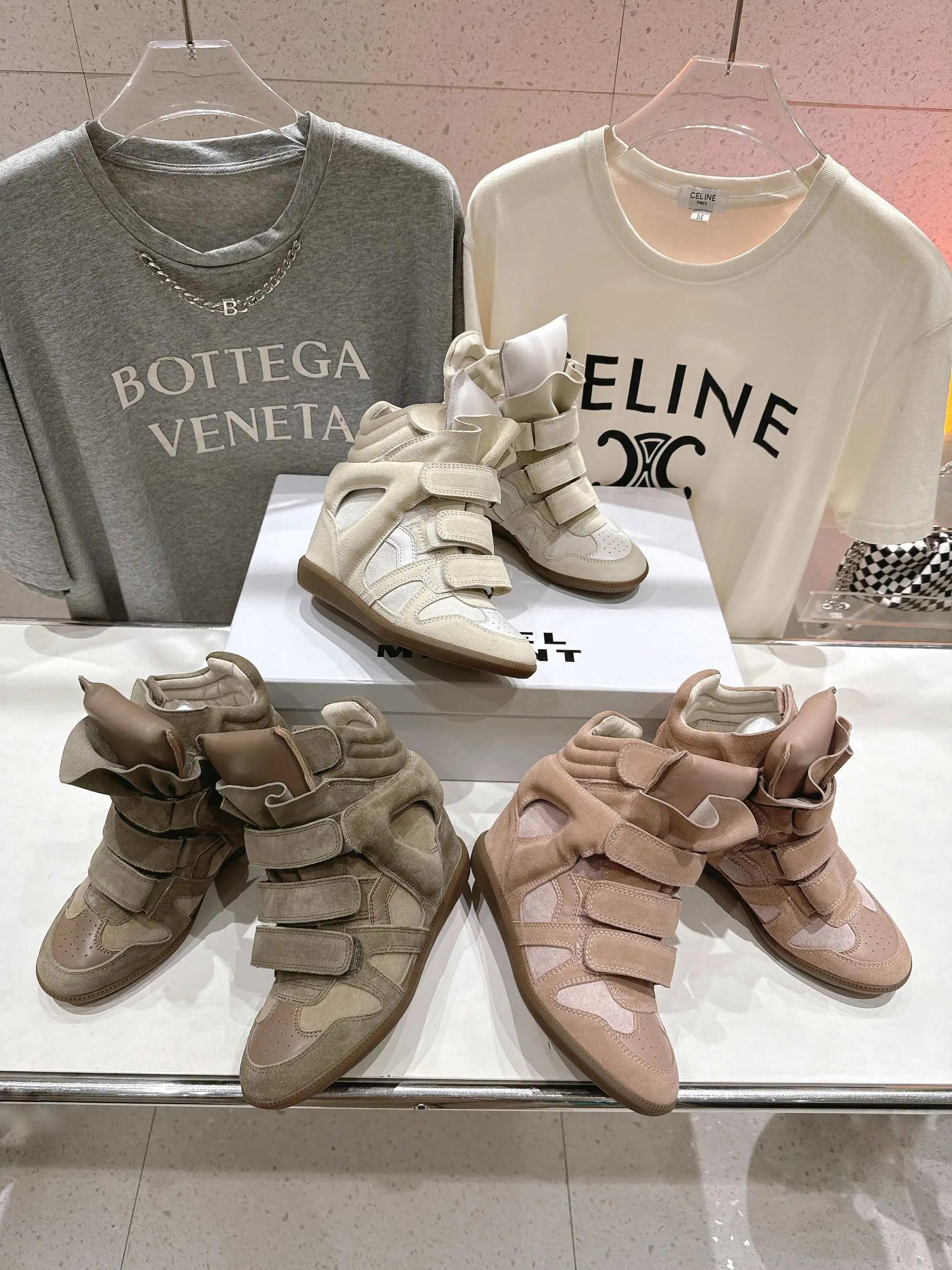 ISABEL MARANT autumn and winter new style high-top casual shoes with increased height and color matc