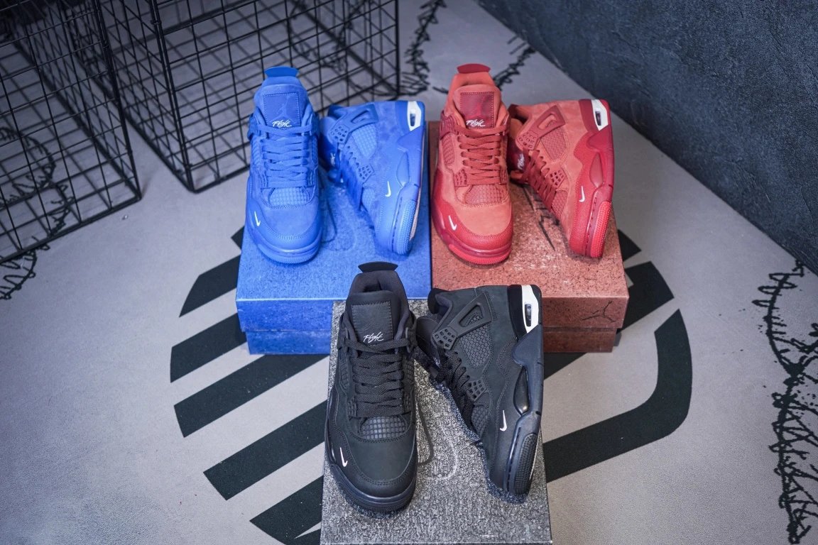 Nigel Sylvester x Air Jordan 4 OG collaboration black brick, blue brick, red brick