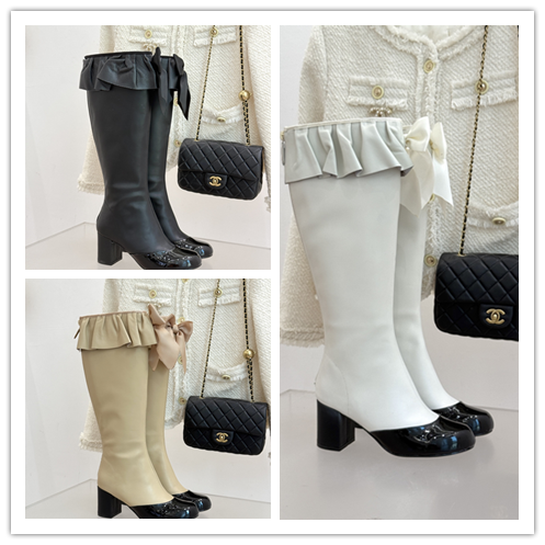 Chanel Ruffle Bow Knee-High Boots [3 styles]