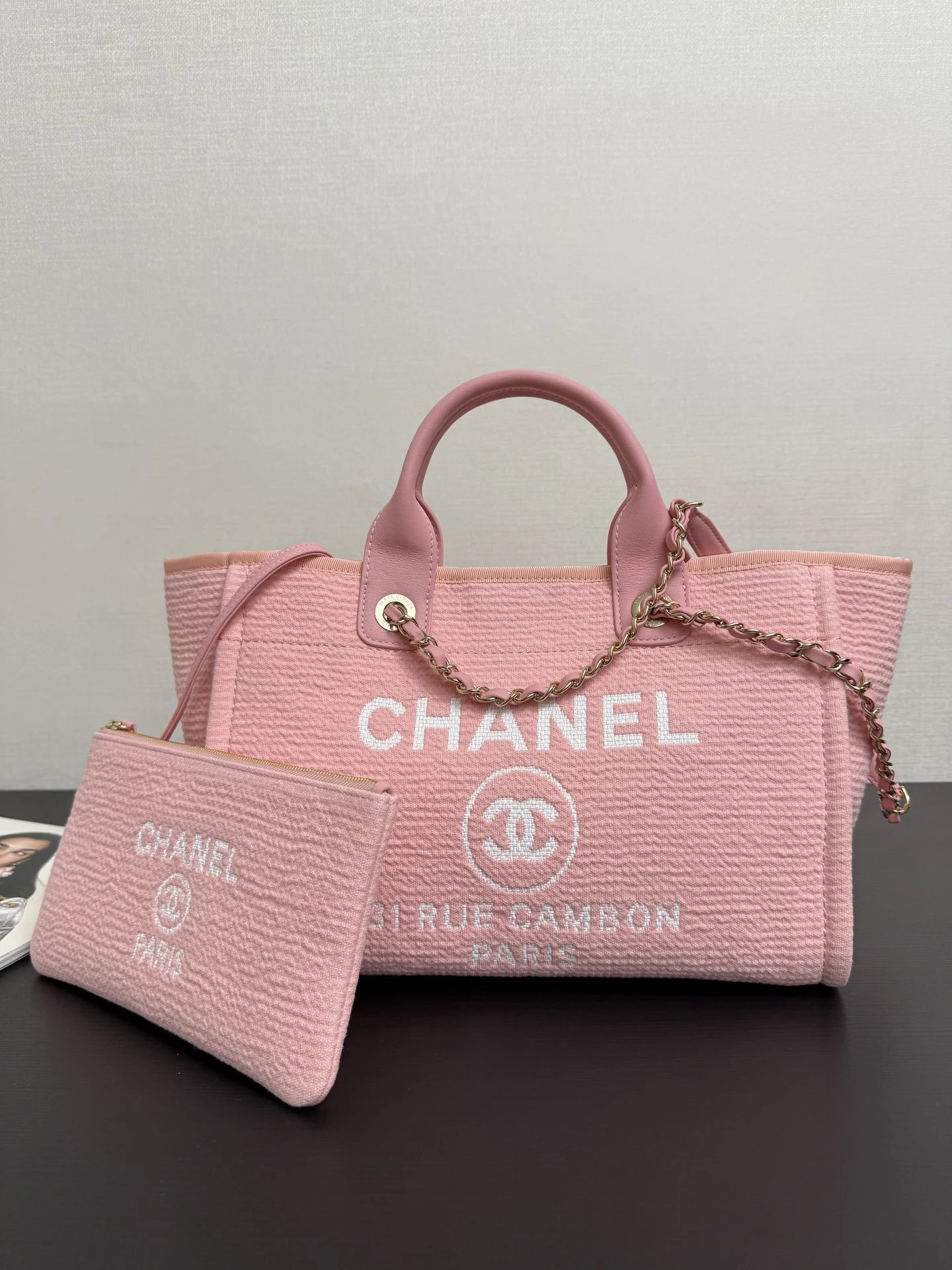Chanel Deauville Tote Bag with Pouch