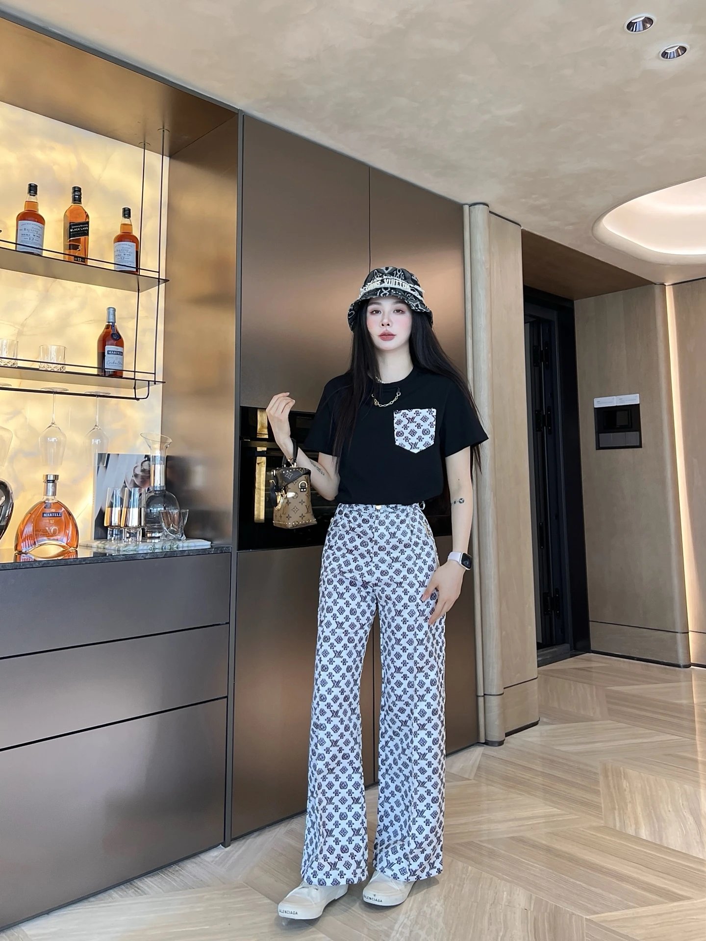 Louis Vuitton Monogram Print Wide-Leg Pants [2 styles]