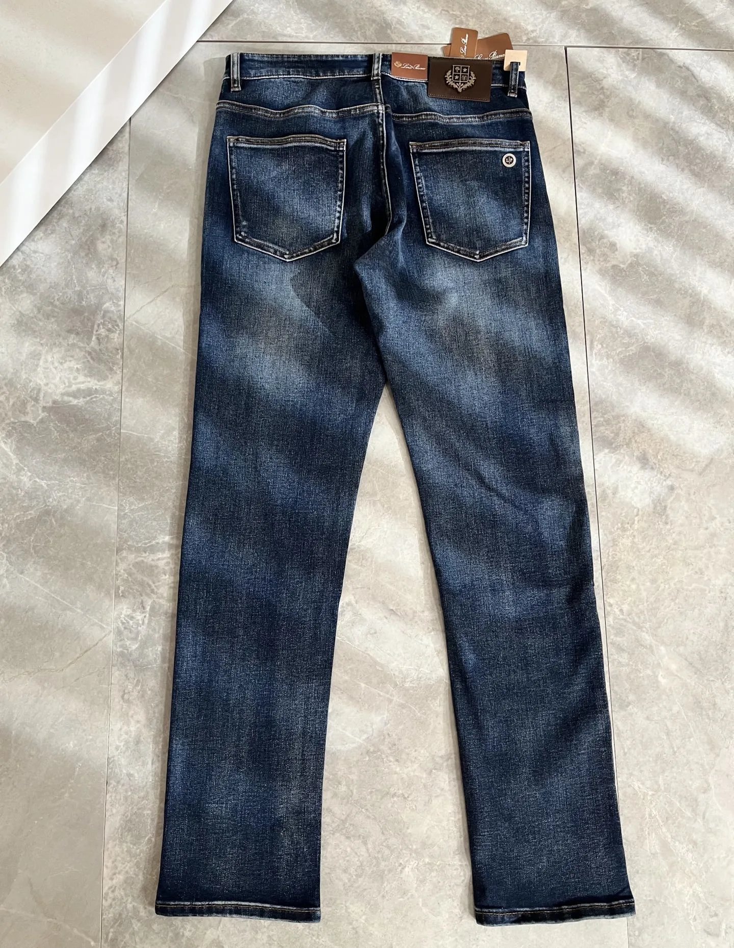 Prada Logo-Embellished White Long-Sleeve T-Shirt and Dark Wash Slim-Fit Jeans - 23