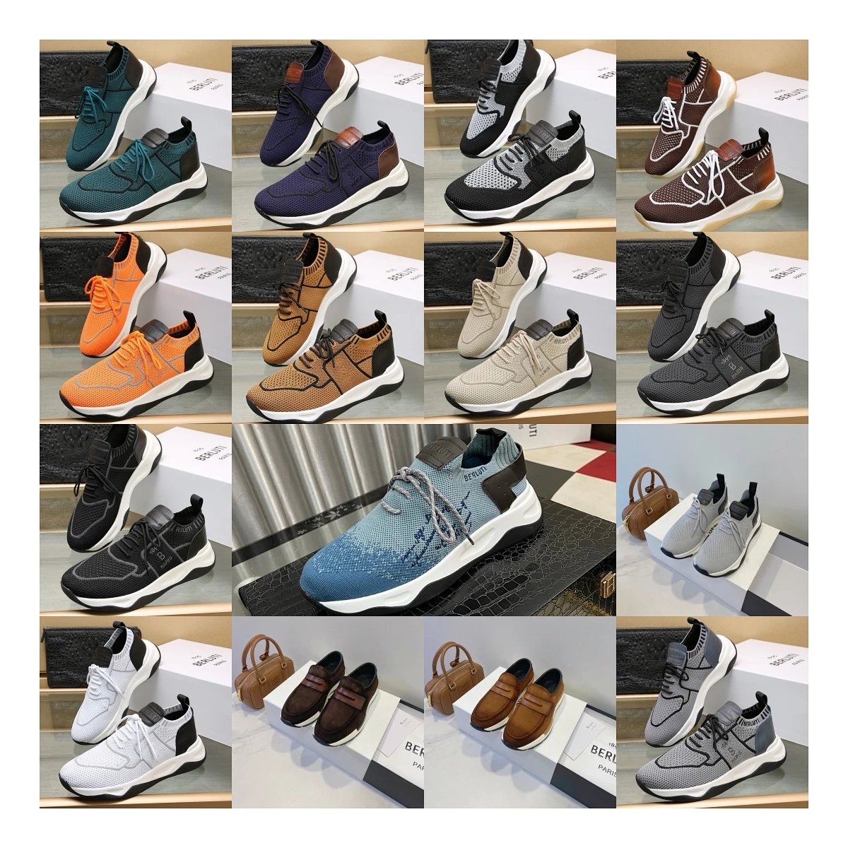 Design Berluti B.01 White and Black Mesh Sneakers Chunky Sneakers product detail 2 in Litbuy spreadsheet finds