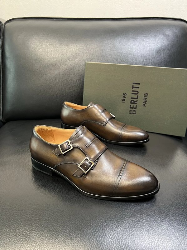 Design Berluti Alessandro Double Monk Strap Brown Leather Shoes Monk Shoes product listing in Litbuy spreadsheet finds