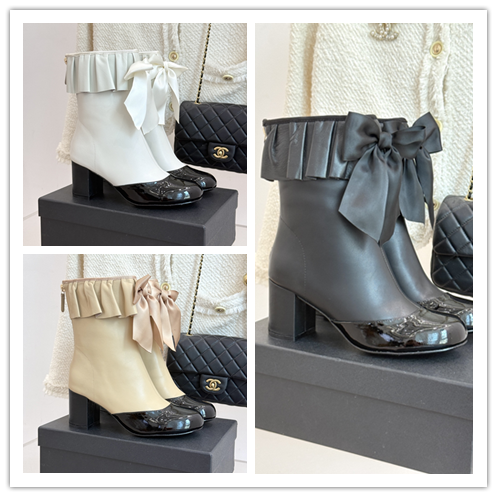 Chanel Ruffled Bow Ankle Boots [3 styles]