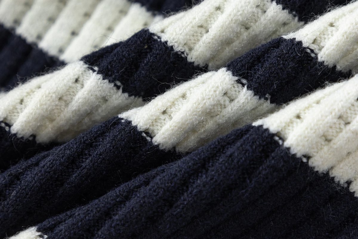 Design Navy and White Sailor Collar Knit Sweater and Pleated Skirt Set Sets Casual Set product detail 2 in Litbuy spreadsheet finds