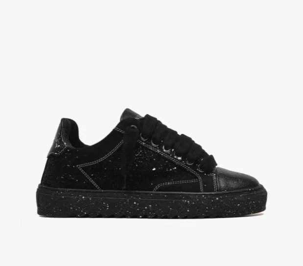 NUMERIS black and white lace-up sneakers product photo 3