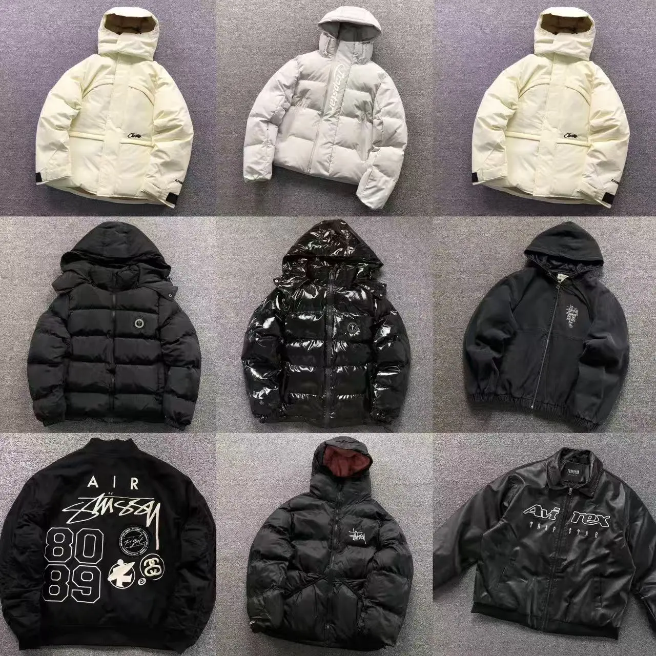 corteiz, Stussy & Trapstar Hooded Puffer Jacke