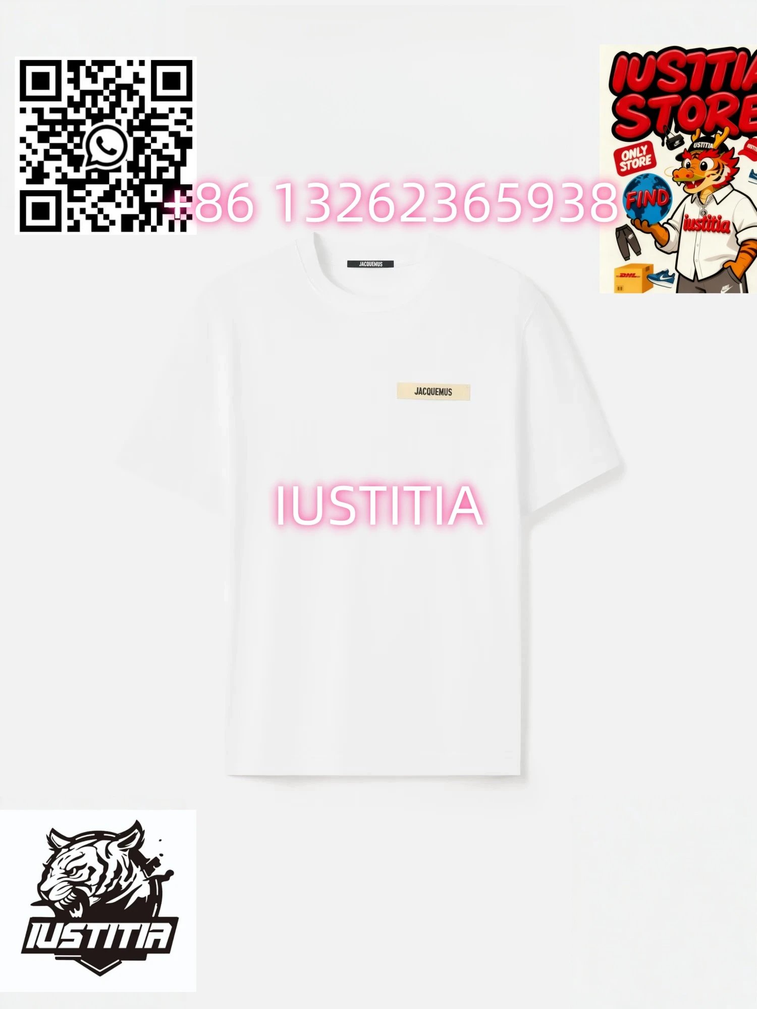 Jacquemus T-Shirts Logo Plaque T-Shirt — 02(white)