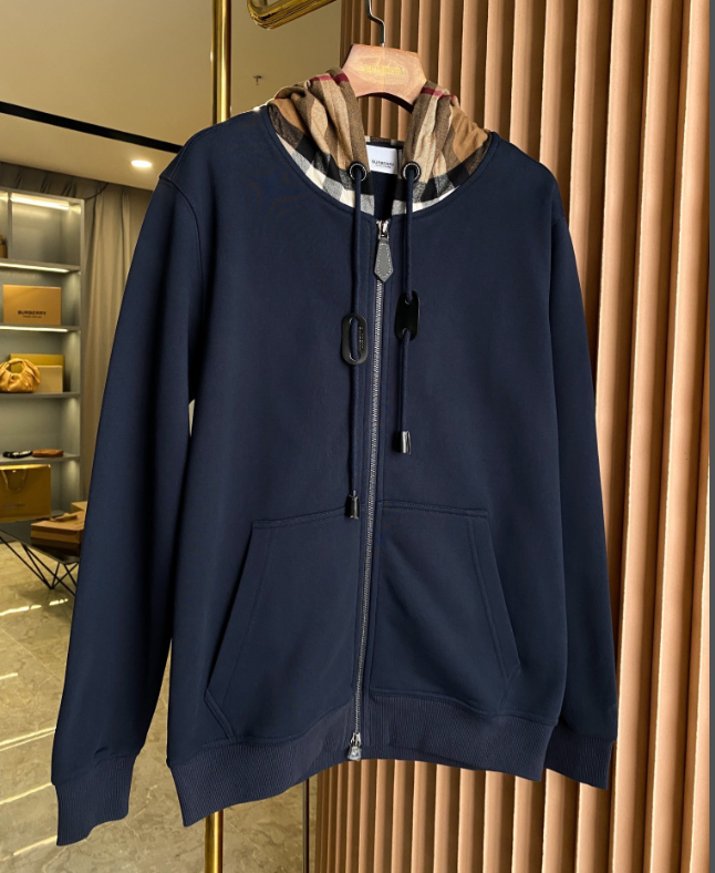 Burberry Monogram Logo Zip-Up Hoodie Gray - 6