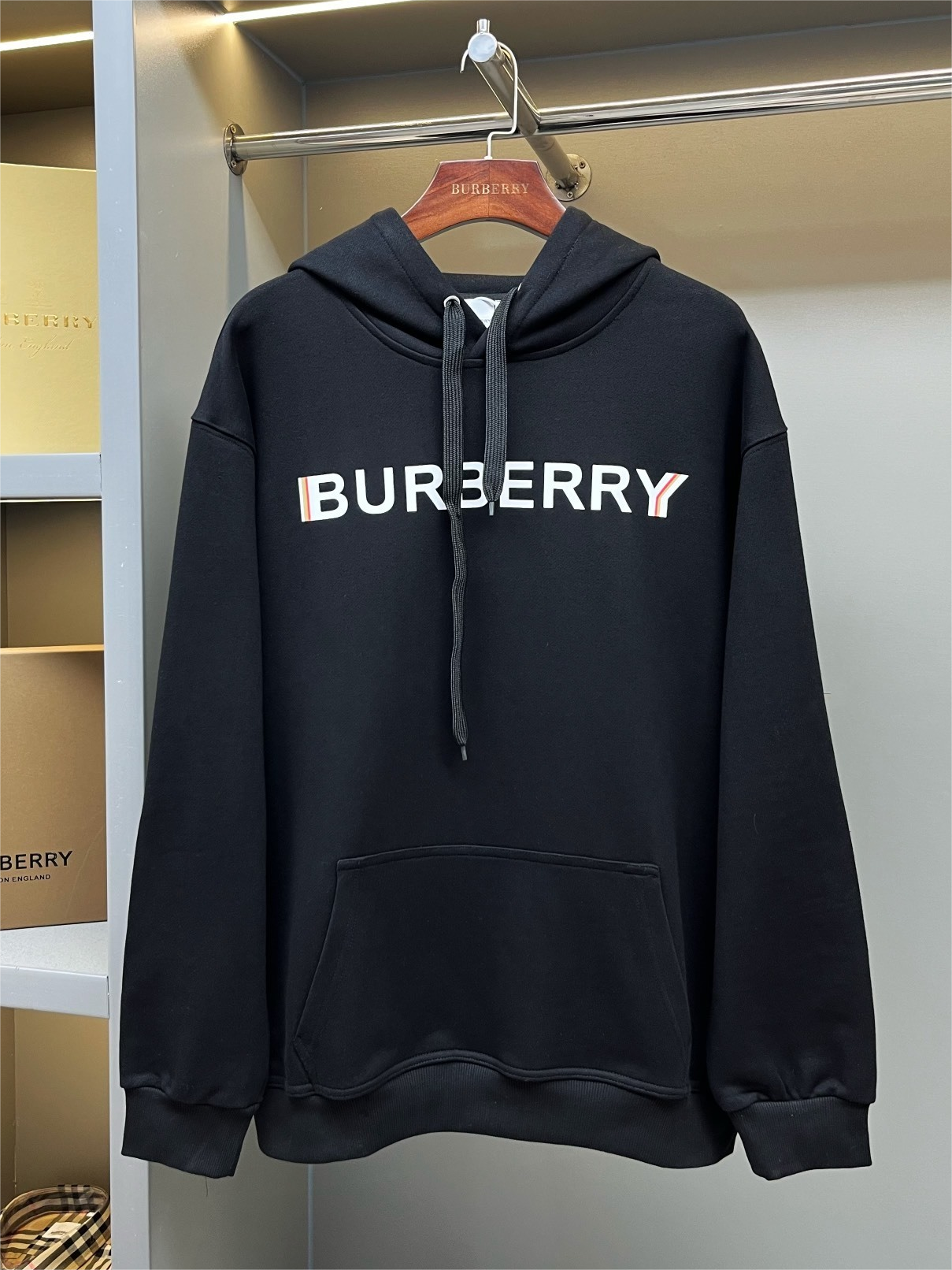Burberry Logo Hoodie Black