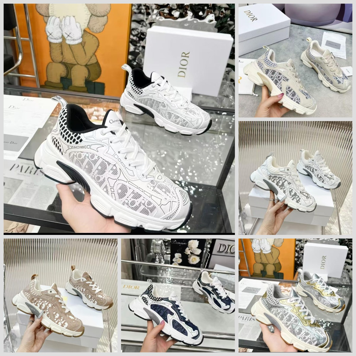 Dior Sneakers White Mesh Casua