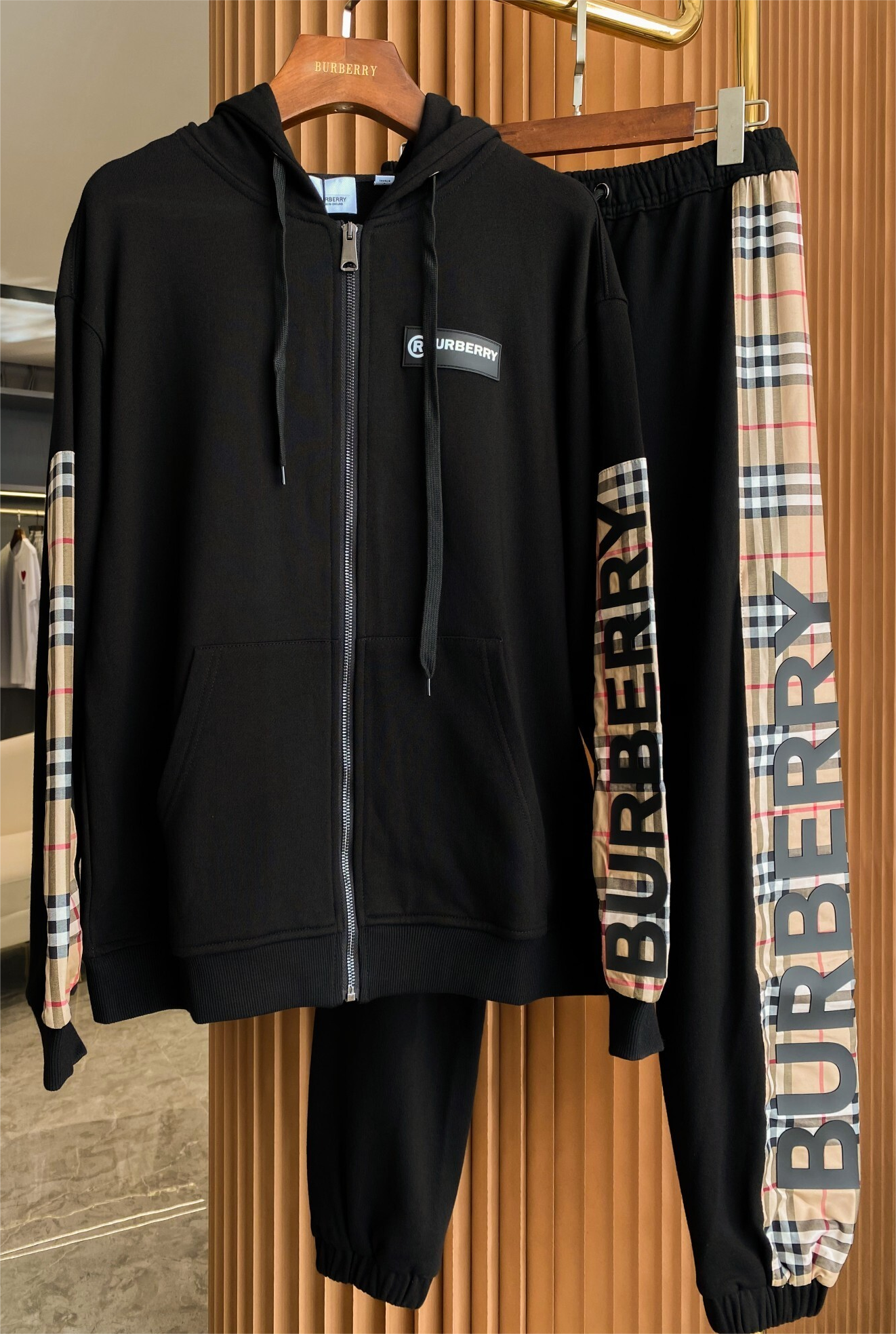 Burberry Monogram Logo Zip-Up Hoodie Gray - 13