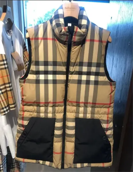 Burberry Classic Check Puffer Vest Beige Multicolor Vest Outerwear.vest - 1