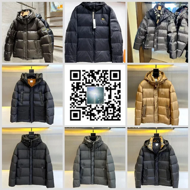 Burberry Down Jackets Hooded quilted jacket with check lining product detail image 1