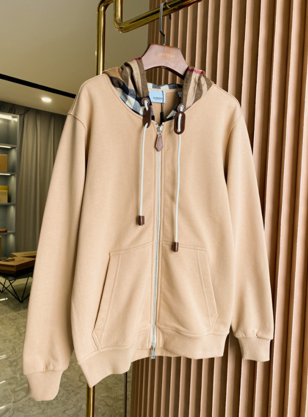 Burberry Monogram Logo Zip-Up Hoodie Gray - 5