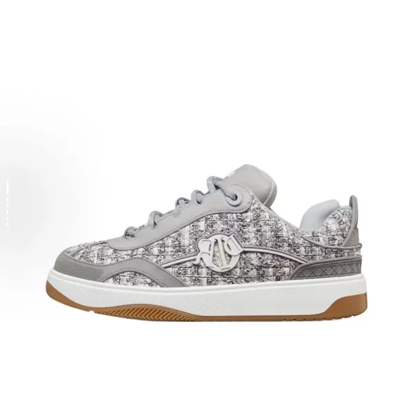 Design Tweed-Print Low Top Sneakers - 1