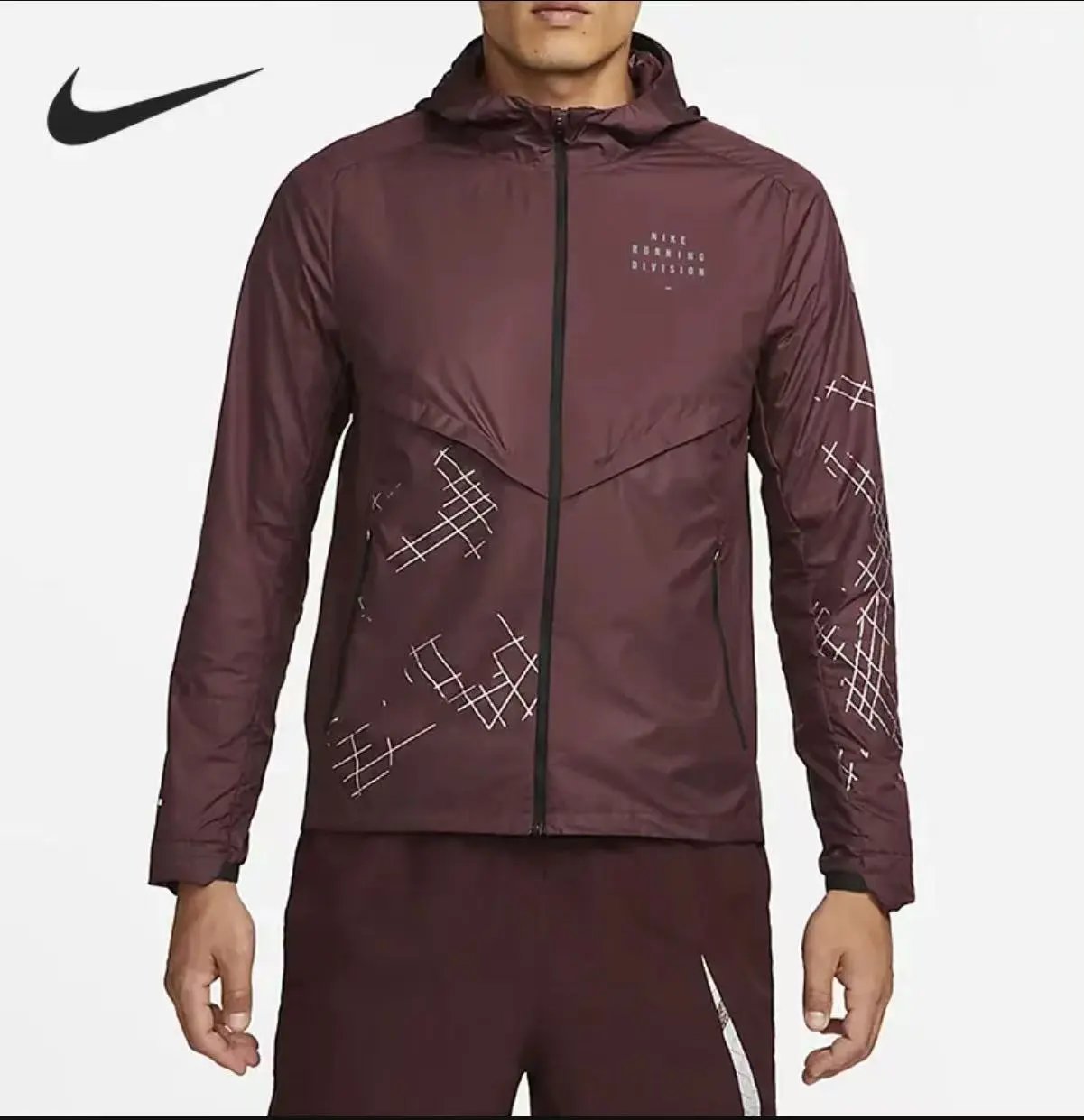 Nike Jackets Hooded graphic windbreaker jacket — Red quick-drying jacket