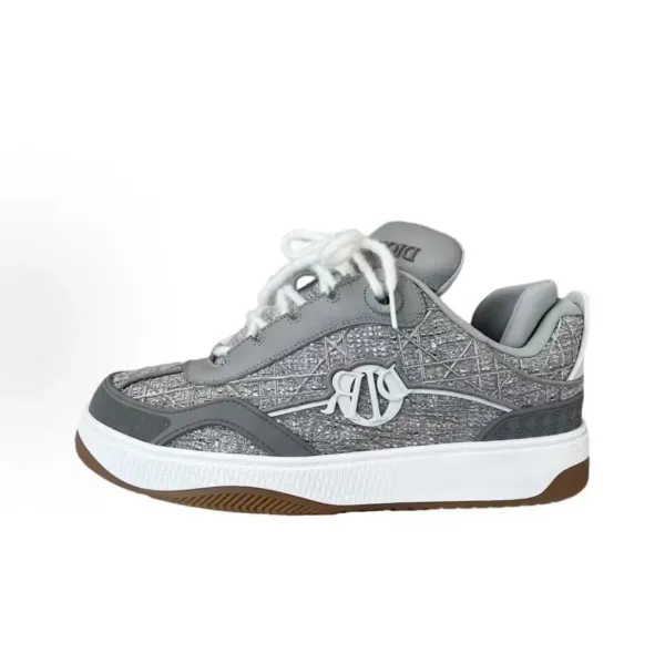 Dior B23 Low Gray Glitter Sneakers - 1