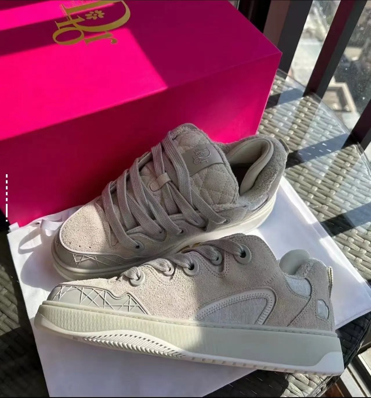Dior B23 Quilted Red Sneakers - 7