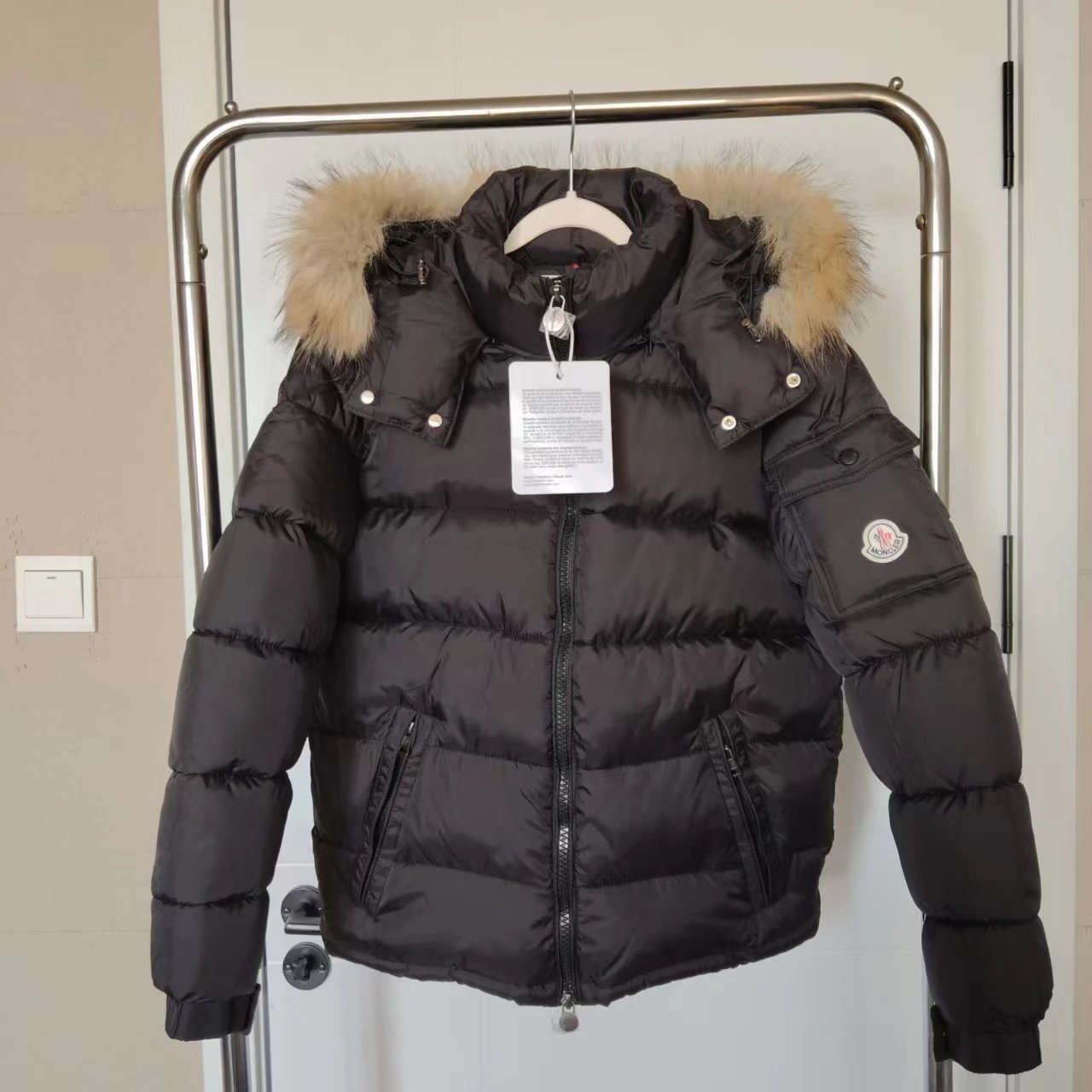 Moncler Puffer Jacket with Fur Hood