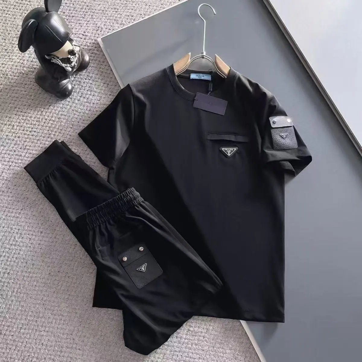 Prada Tracksuits Hooded Zip Tracksuit with Utility Pocket — prada suit