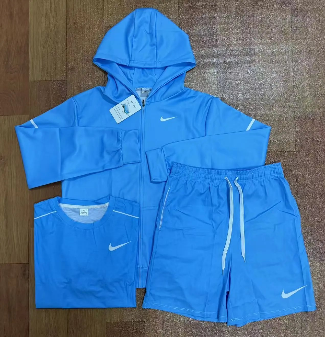 Nike Matching Sets Three-Piece Hooded Jacket, T-Shirt and Shorts Set image 8