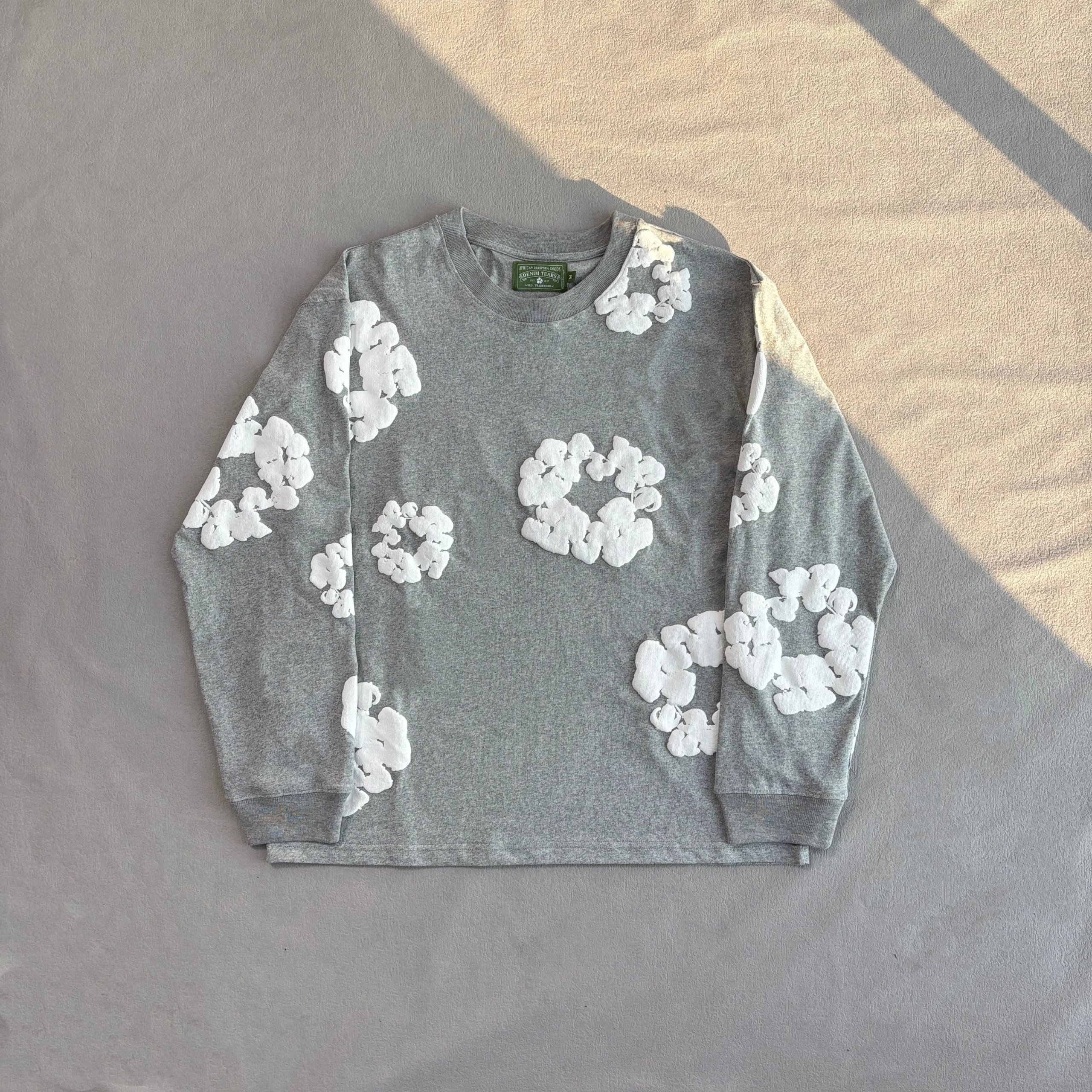 Gray Full Print Long Sleeve