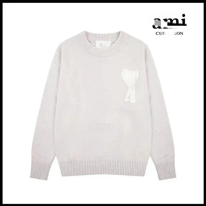 【 DX36 】 Classic round neck big heart jacquard pullover sweater, loose and lazy casual couple outfit - SR
