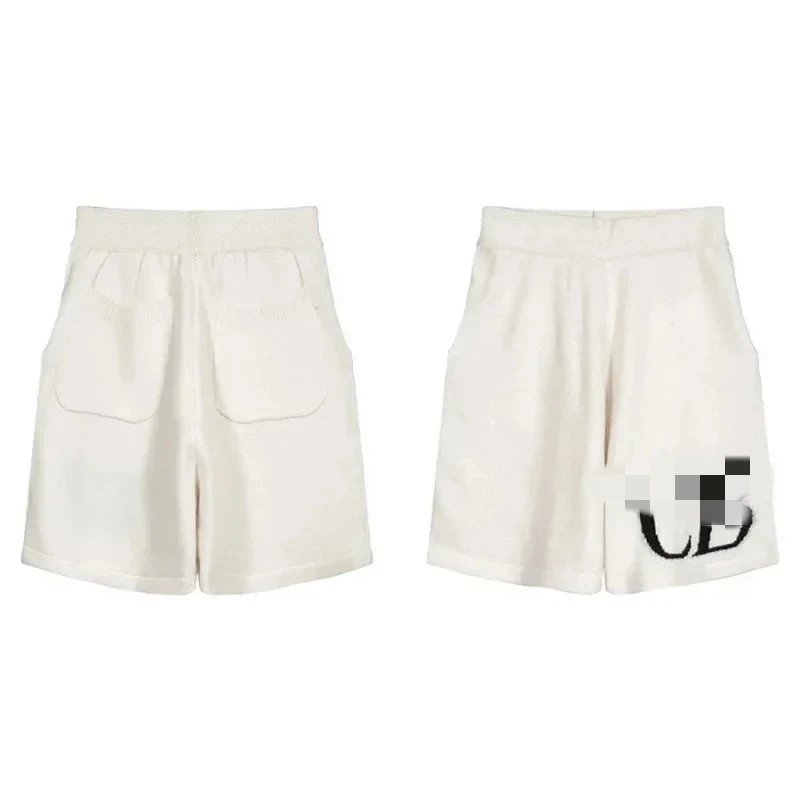 ColeBuxton CB Minimalist Letter Logo Jacquard Knit Drawstring Shorts for Men Loose Casual Knit Pants